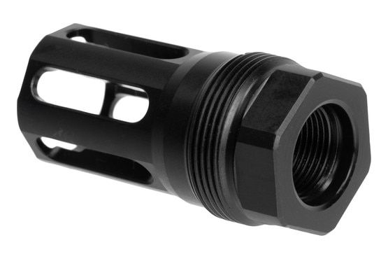 Evolve Weapon Systems long flash hider with integrated HUB mount and black nitride finish